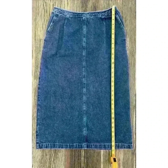 Jones New York Skirt Women’s Sz 10P Country Denim Jean Maxi Back Slit Vtg - Picture 4 of 13